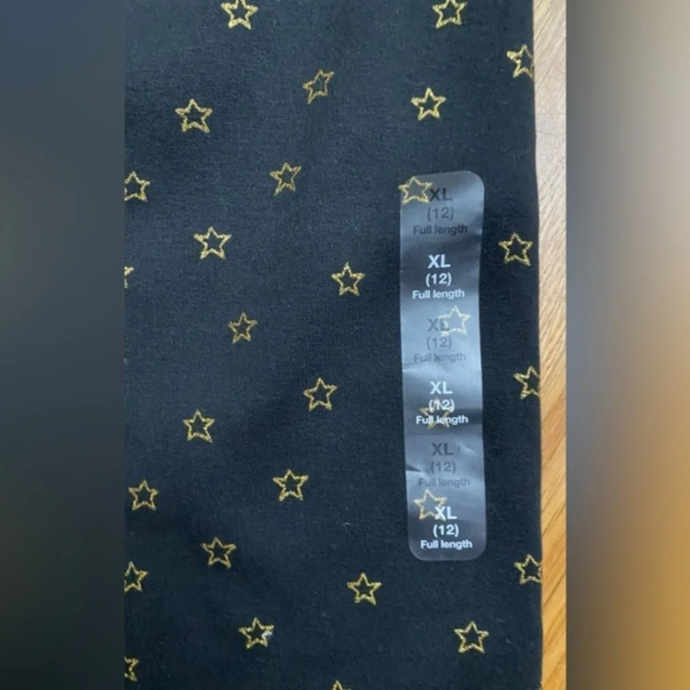 NWT Gap Kids Cozy Lined Black Pants Gold Stars Size XL (12)